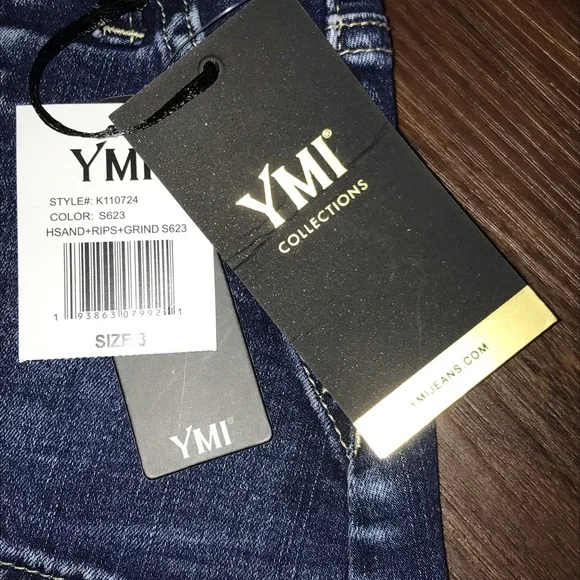 YMI Collections Carpenter Cargo Denim Jean Skirt NWT - Picture 2 of 6